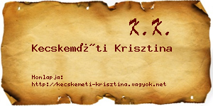 Kecskeméti Krisztina névjegykártya