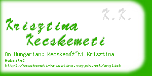 krisztina kecskemeti business card